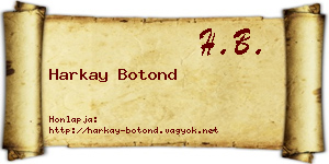 Harkay Botond névjegykártya